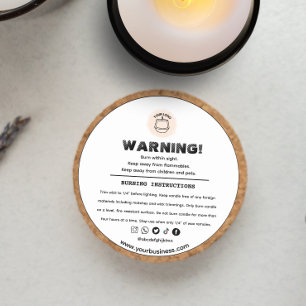Add your Logo Candle Warning Label template