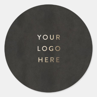 Add Your Logo Chalkboard Black Simple Modern Classic Round Sticker