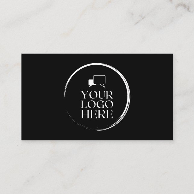Add your logo circle custom professional black  bu business card (Front)