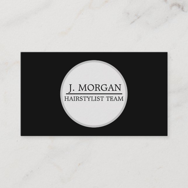 Add your logo circle custom professional black  business card (Front)