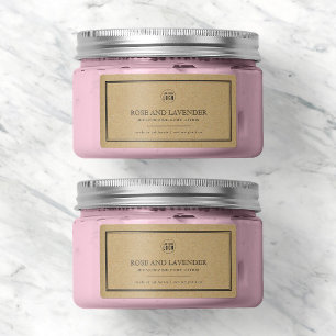 Add Your Logo Classic Gray Border Kraft Product Label