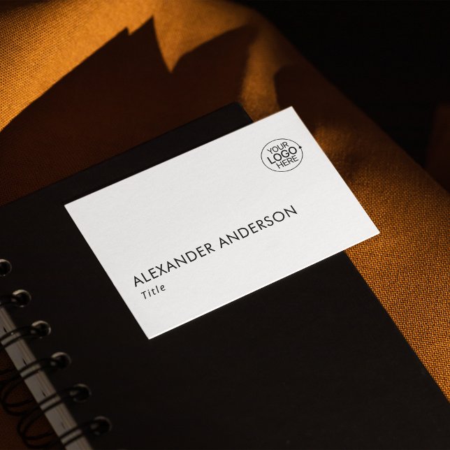 Add Your Logo Clean Black White Typography QR Code Business Card (Add Your Logo Clean Black White Typography QR Code Business Card)