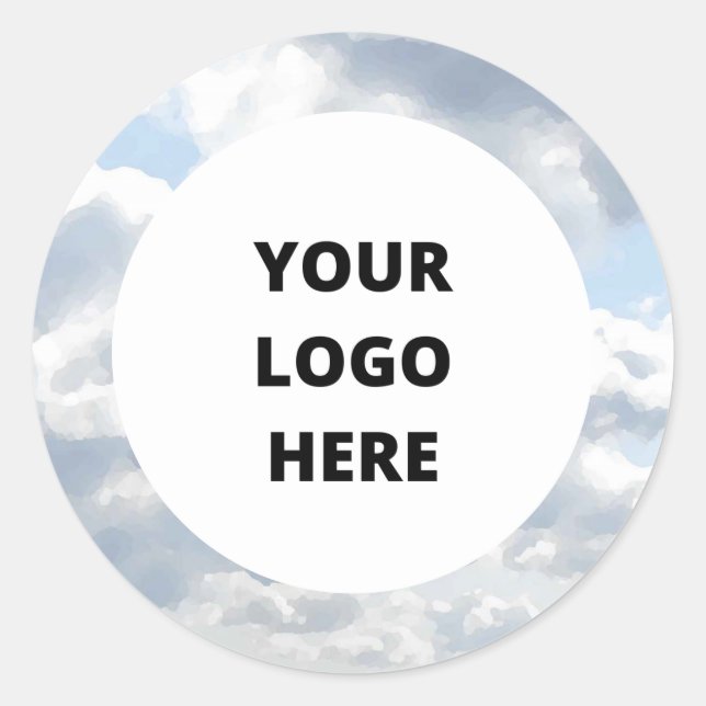 Add Your Logo Cloud Classic Round Sticker (Front)