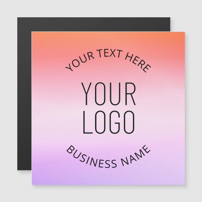 Add Your Logo | Colourful Sunset Gradient Colours  (Front/Back)