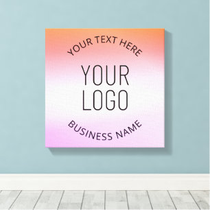 Add Your Logo   Colourful Sunset Gradient Colours  Canvas Print