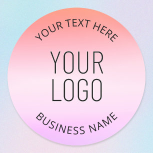 Add Your Logo Colourful Sunset Gradient Colours Classic Round Sticker