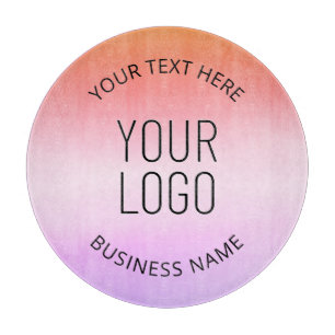 Add Your Logo   Colourful Sunset Gradient Colours  Cutting Board