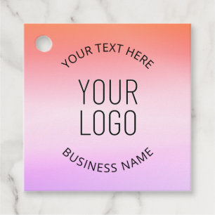 Add Your Logo Colourful Sunset Gradient Colours Favour Tags