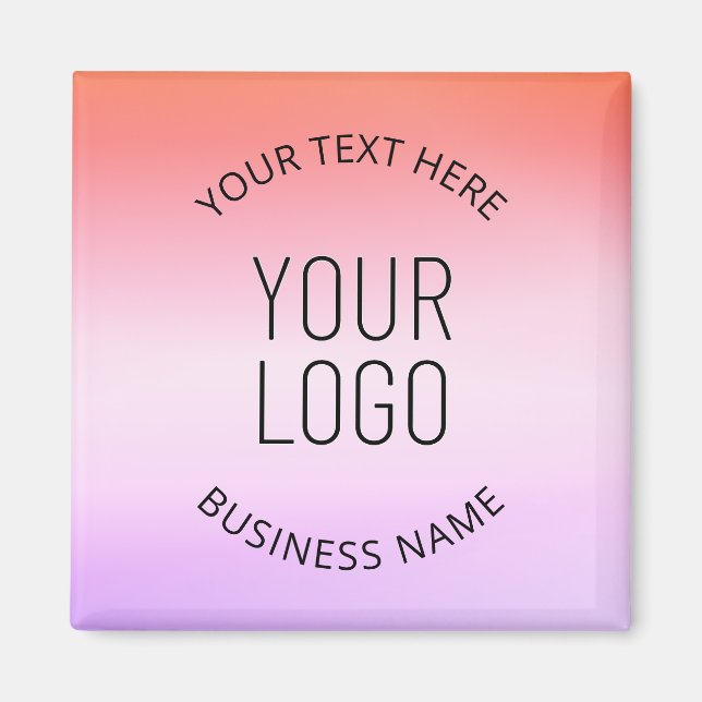 Add Your Logo | Colourful Sunset Gradient Colours  Magnet (Front)