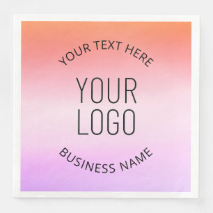 Add Your Logo Colourful Sunset Gradient Colours Napkin