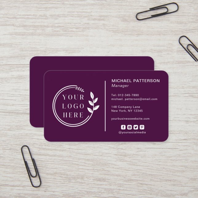 Add Your Logo Corporate QR Code Contact Business Card (Front/Back In Situ)