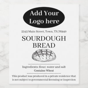 Add Your Logo Cottage Bakery Product Label ZCB-001