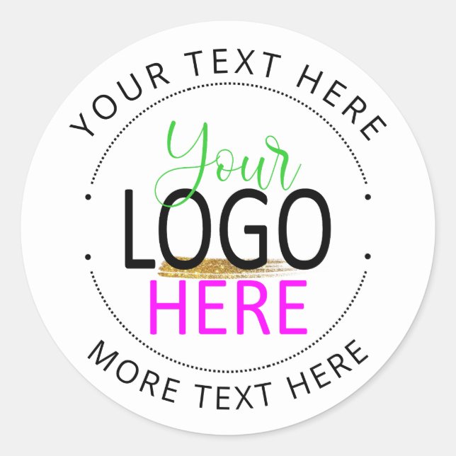 Add Your Logo Create Your Own Small Business  Classic Round Sticker (Front)