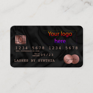 Add Your Logo Credit Card Black Silk Style