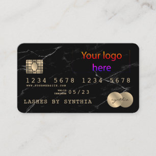 Add Your Logo Credit Card Style Black Marble