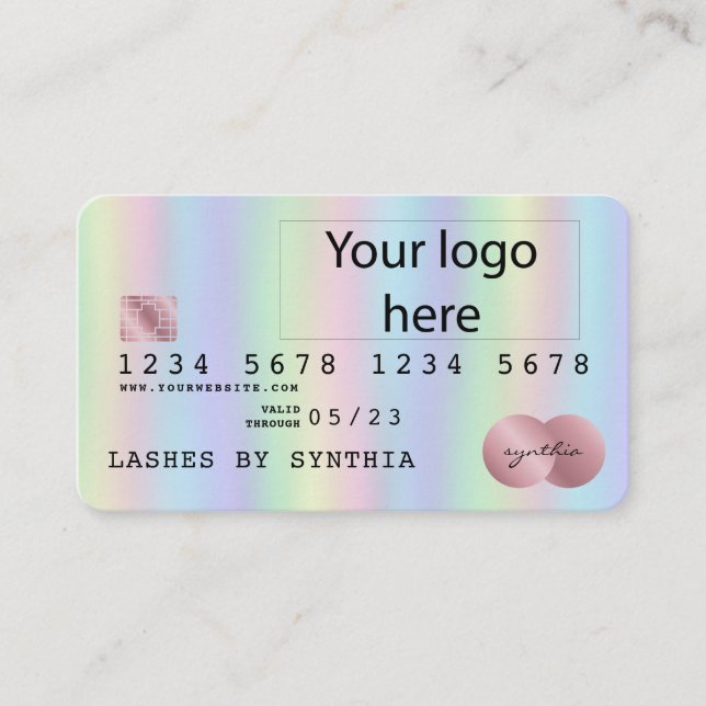 Add Your Logo Credit Card Style Holograph Foil (Front)