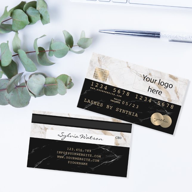 add your logo Credit Card Styled Black Marble (Creator Uploaded)