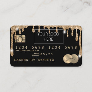 add your logo Credit Card Styled Dripping Gold