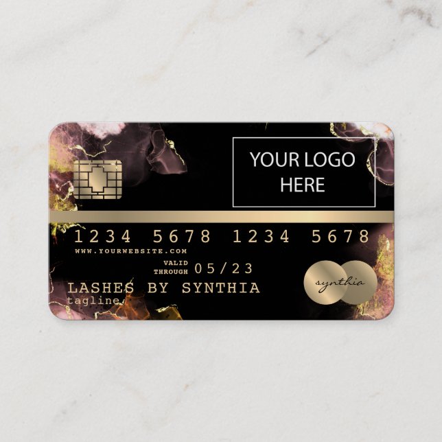 Add Your Logo Credit Card Styled Gold and Black (Front)