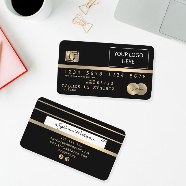 Add Your Logo Credit Card Styled Gold and Black (Creator Uploaded)