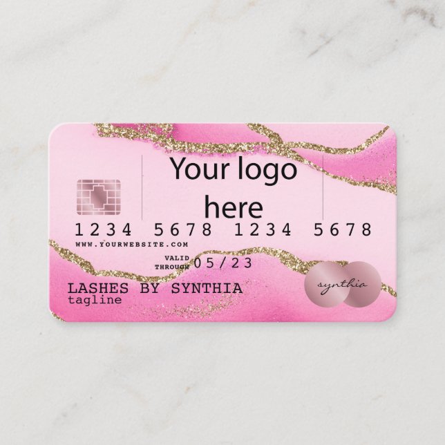 Add Your Logo Credit Card Styled Gold Makeup (Front)