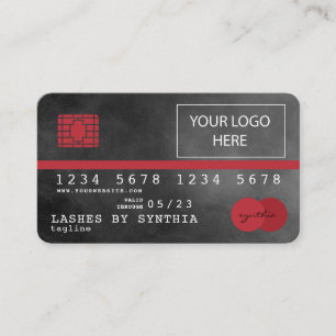 Add Your Logo Credit Card Styled red and Black