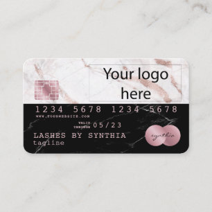Add Your Logo Credit Card Styled Rose Gold marble