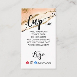 ADD YOUR LOGO cup CARE vinyl business watercolor Card