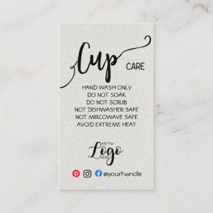 ADD YOUR LOGO cup CARE vinyl business watercolor Card