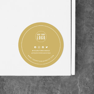 Add Your Logo Custom Color Social Media Branding Classic Round Sticker