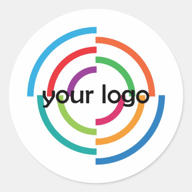 ADD Your LOGO CUSTOM company business CORPORATE Classic Round Sticker (Front)