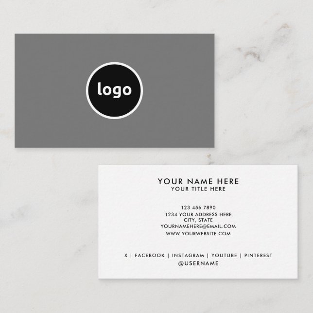Add Your Logo Custom Professional Business Cards (Front/Back)