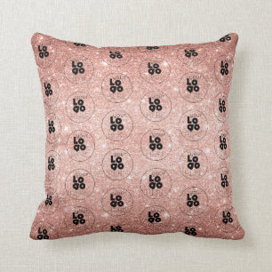 Add Your Logo Custom Rose Gold Glitter Branded Cushion