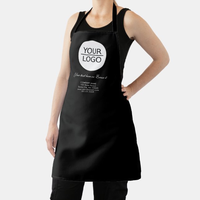Add your Logo Custom Text Company Promotion Black Apron (Insitu)