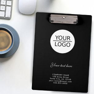 Add your Logo Custom Text Company Promotion Black Clipboard