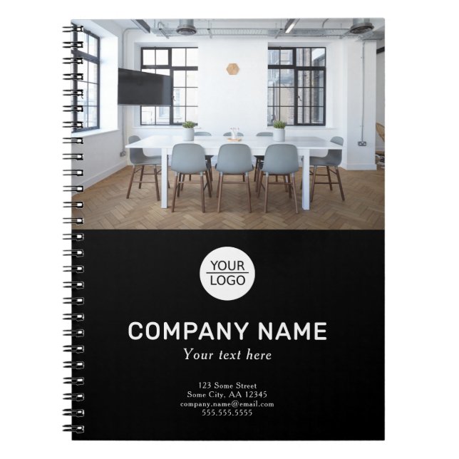 Add your Logo Custom Text Promotion Photo Notebook (Front)