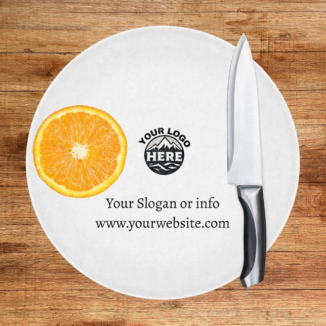 Add your logo custom Text Promotional Circle  Cutting Board (Creator Uploaded)