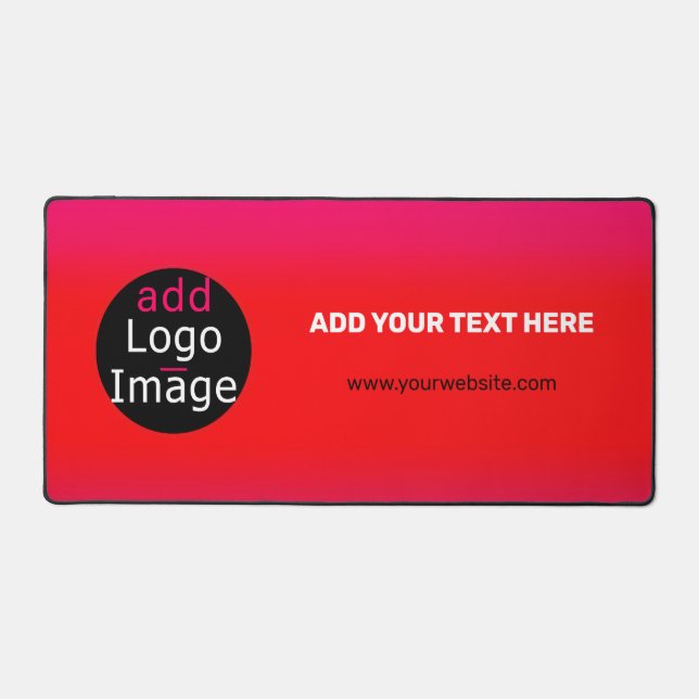 Add Your Logo Customisable Business Magenta  Desk Mat (Front)