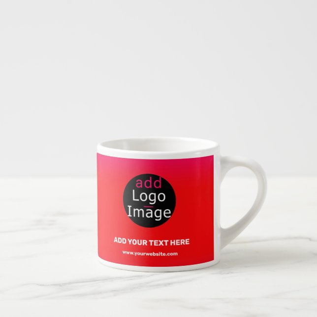 Add Your Logo Customisable Business Magenta   Espresso Cup (Right)