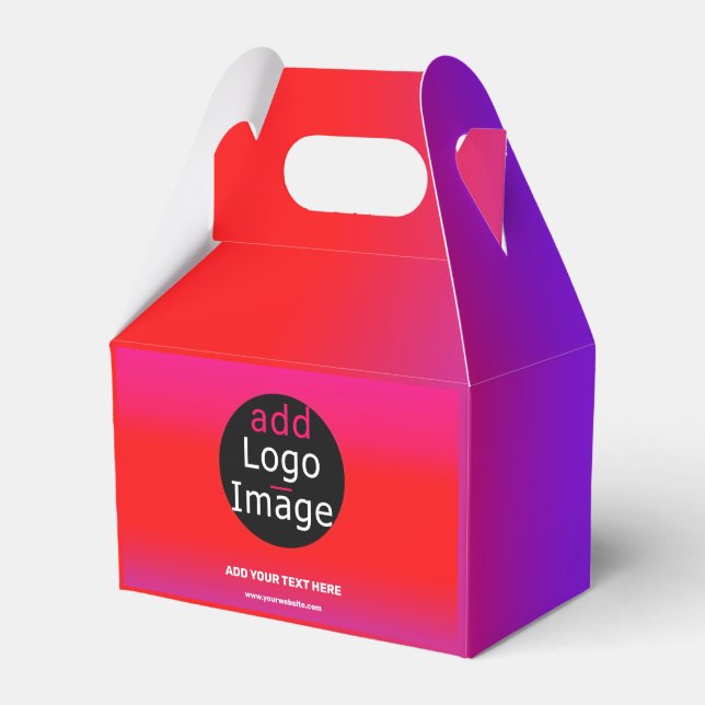 Add Your Logo Customisable Business Magenta   Favour Box (Front Side)