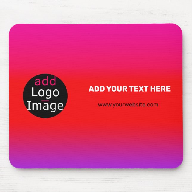 Add Your Logo Customisable Business Magenta  Mouse Mat (Front)