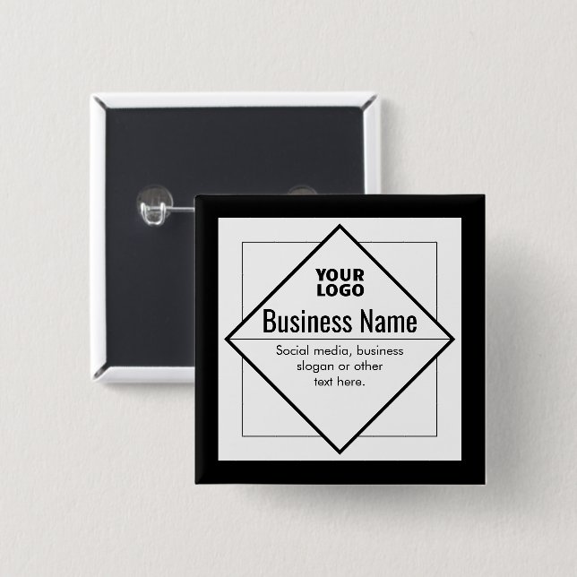Add Your Logo Customisable Template 15 Cm Square Badge (Front & Back)