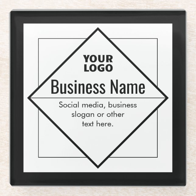 Add Your Logo Customisable Template Glass Coaster (Front)
