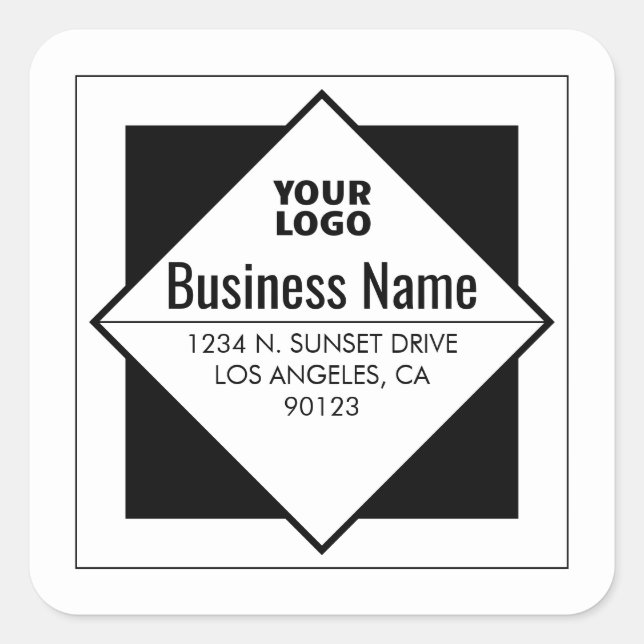 Add Your Logo Customizable Template Square Sticker (Front)