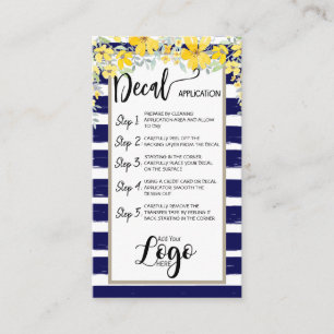 ADD YOUR LOGO decal application CARE CARDS vinyl