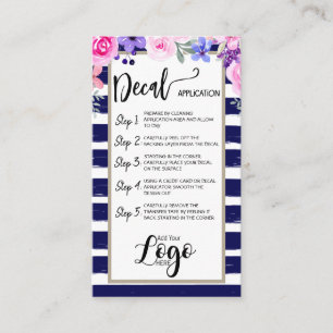 ADD YOUR LOGO decal application CARE CARDS vinyl