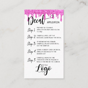 ADD YOUR LOGO decal application CARE CARDS vinyl