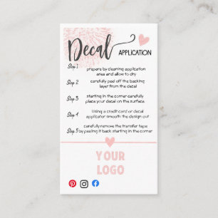 ADD YOUR LOGO decal CARE CARDS