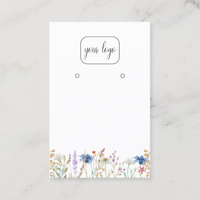 Add Your Logo Earring Display | Wildflower Floral  Business Card (Front)