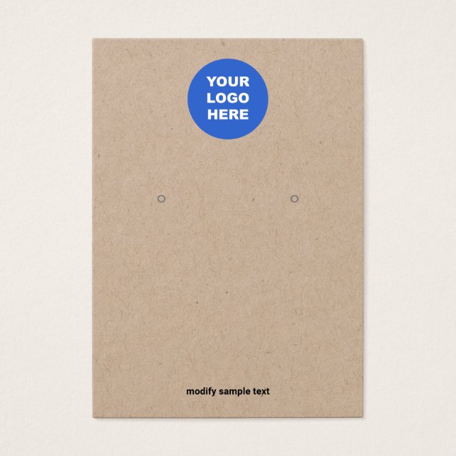Add Your Logo Earring Kraft Display Card (Front)